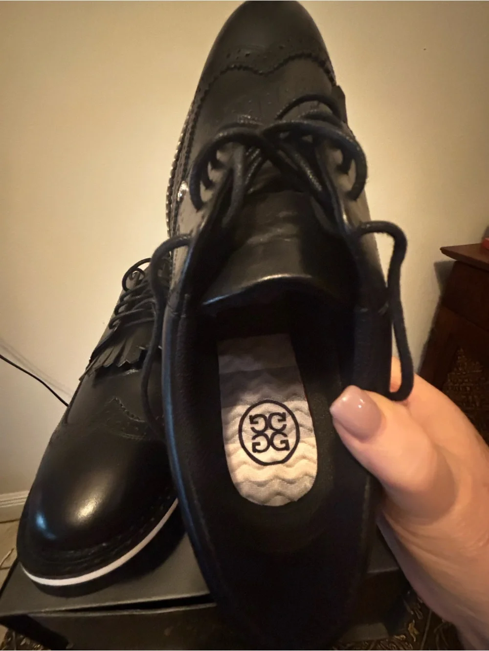 Men’s Black leather G Fore Golf Shoes